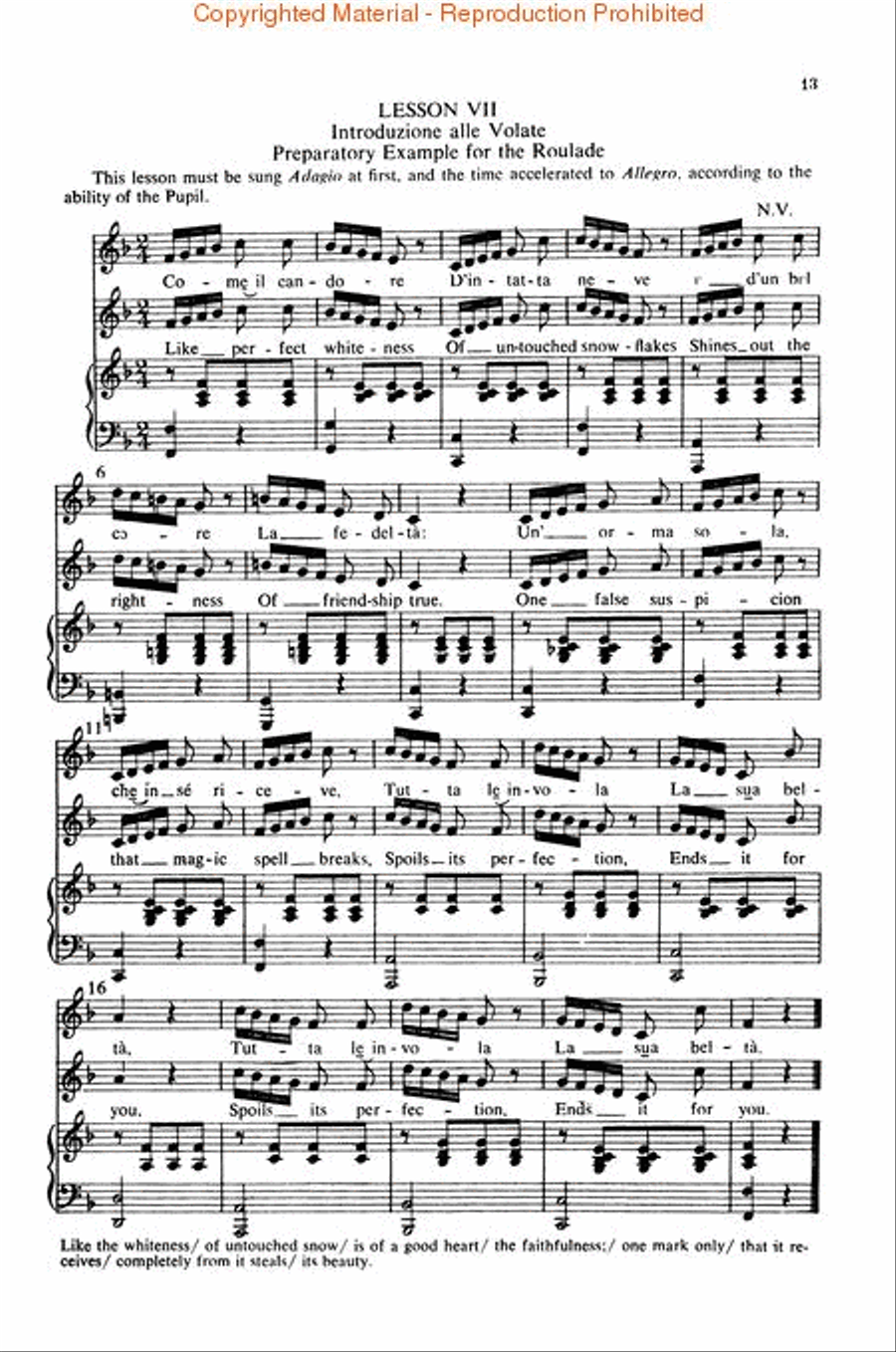 Practical Method of Italian Singing Voice Solo scores gallery preview page 3