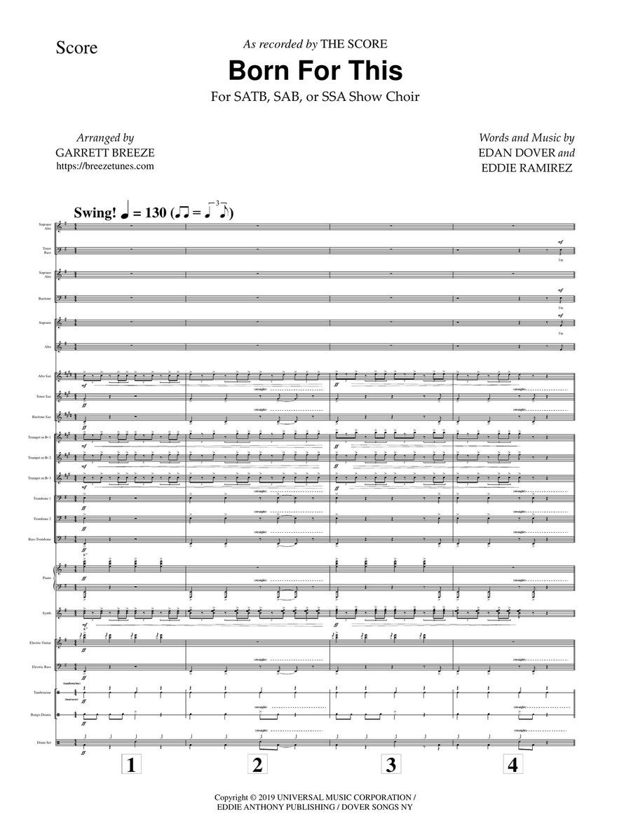 Born For This Jazz Ensemble scores gallery preview page 1