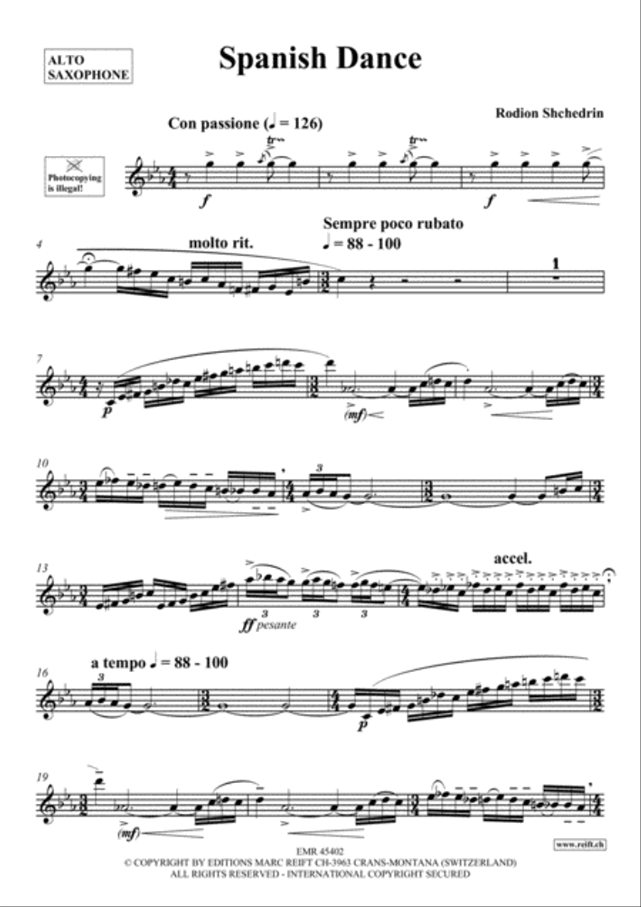 Spanish Dance Alto Saxophone scores gallery preview page 2