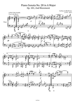 Beethoven - Piano Sonata No.28 in A Major,Op.101 2nd Mov - Original With Fingered For Piano Solo