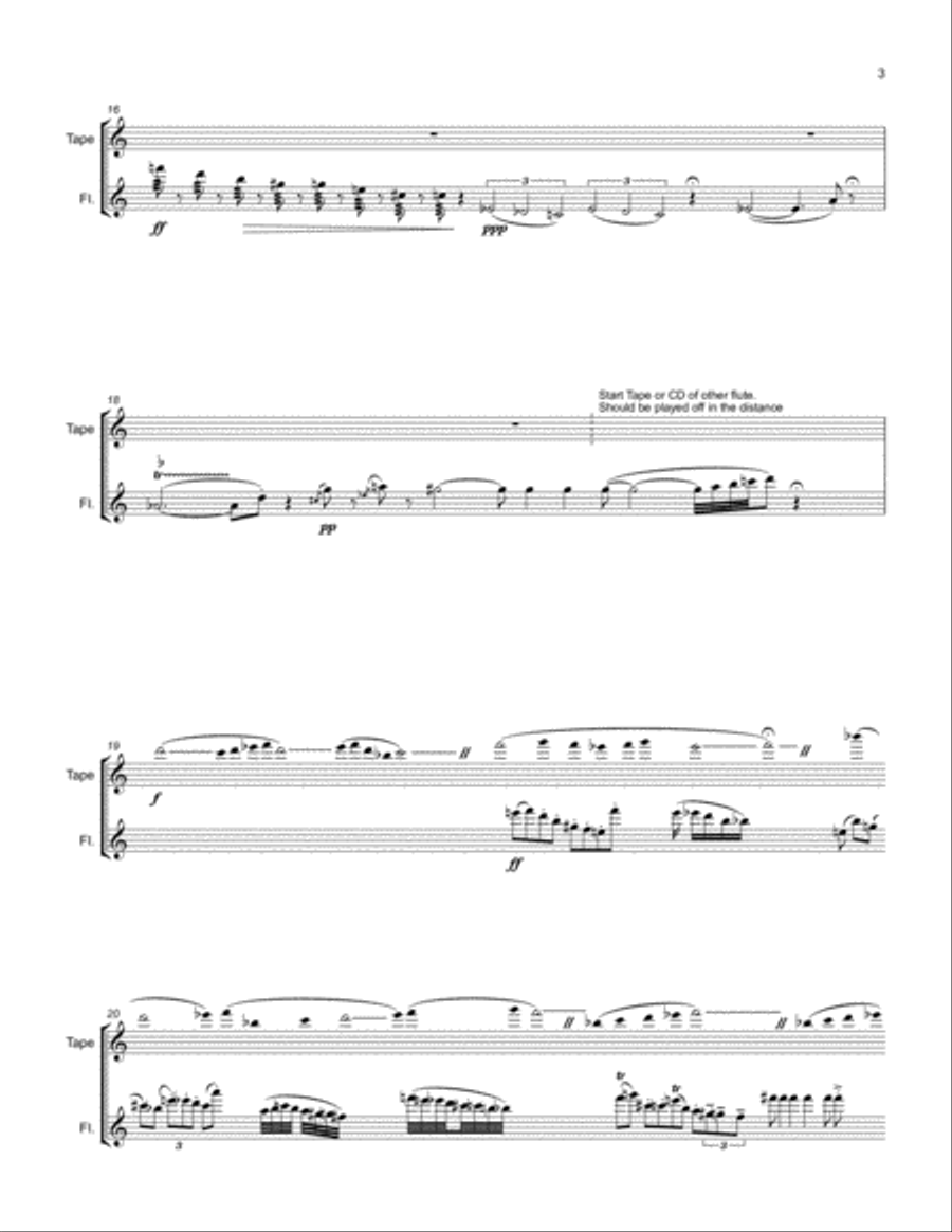 Rubix for Solo Flute and Tape (or CD) Woodwind Duet scores gallery preview page 3