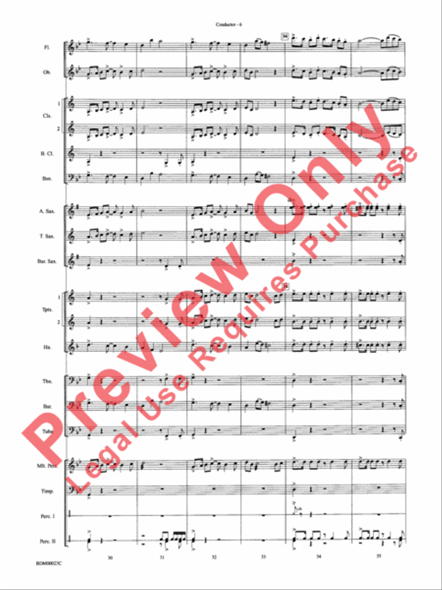 Under the Rice Moon Concert Band scores gallery preview page 9