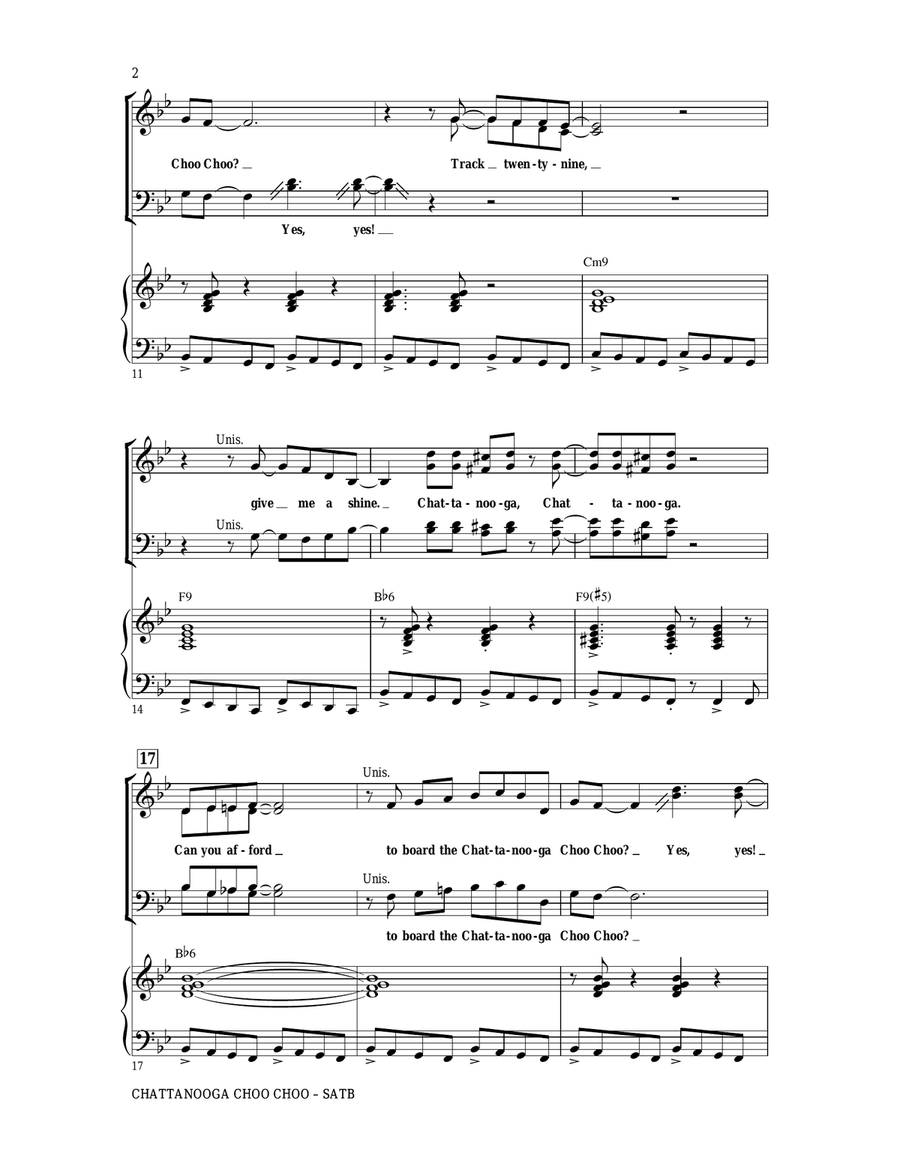 Chattanooga Choo Choo (arr. Mark Brymer) 4-Part scores gallery preview page 2