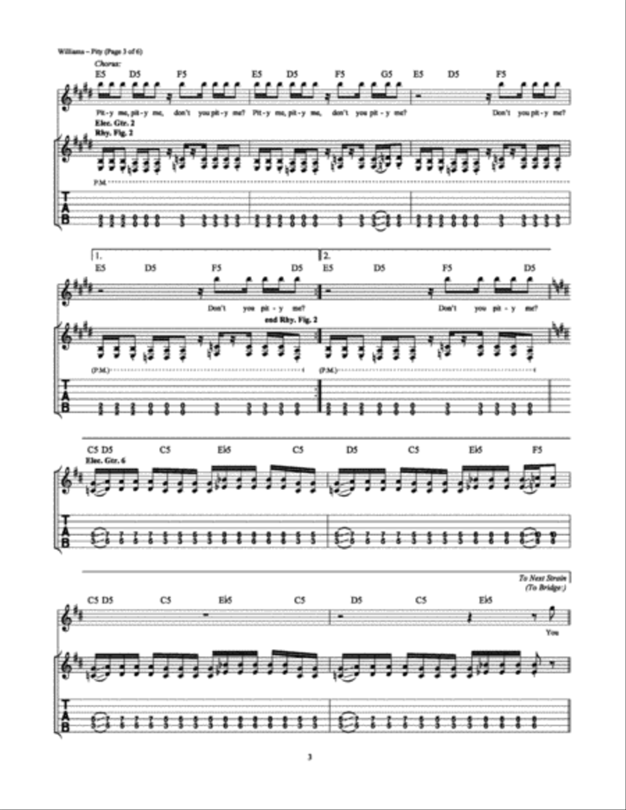 Pity Electric Guitar scores gallery preview page 3
