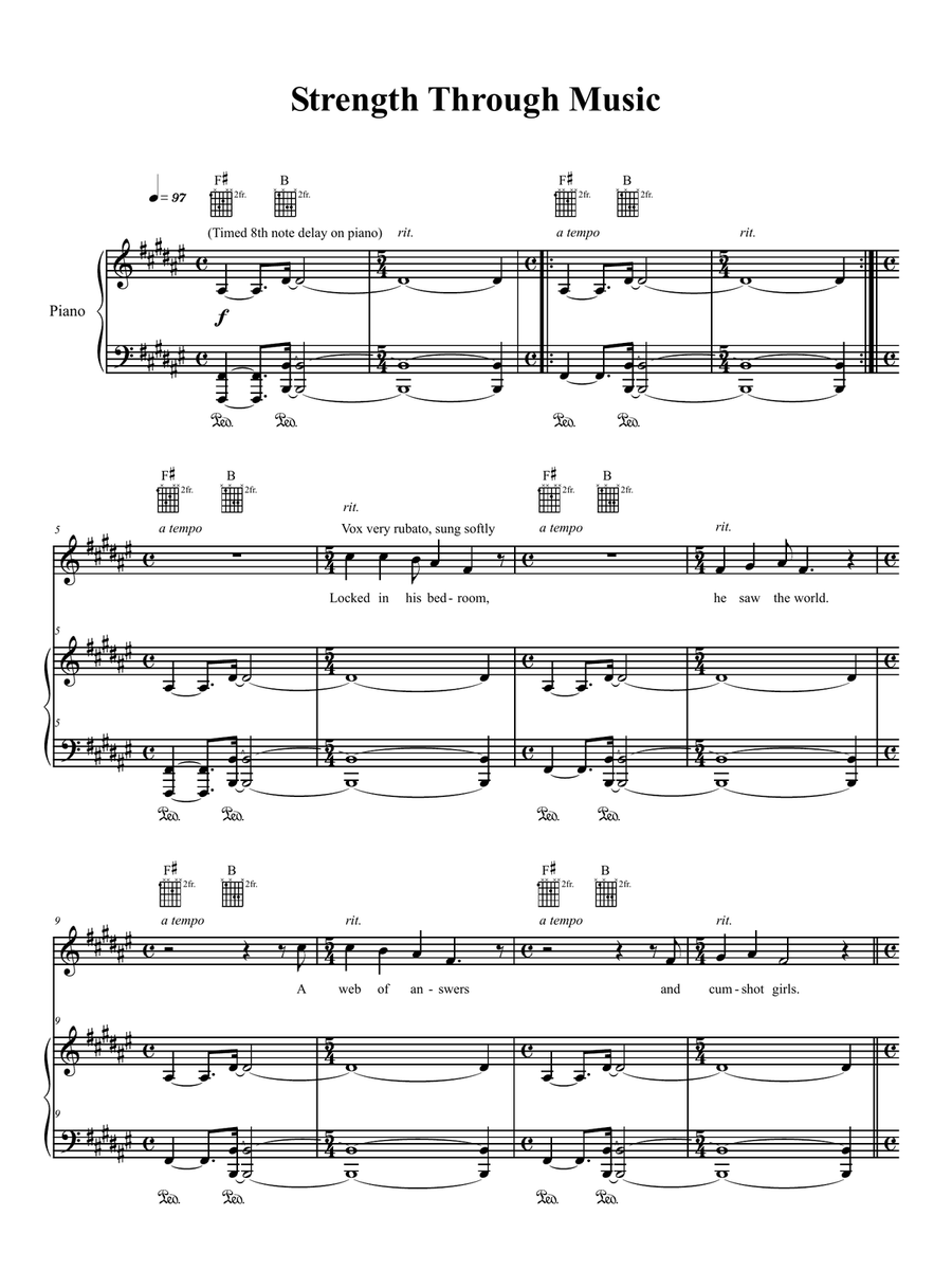Strength Through Music Piano, Vocal, Guitar scores gallery preview page 1