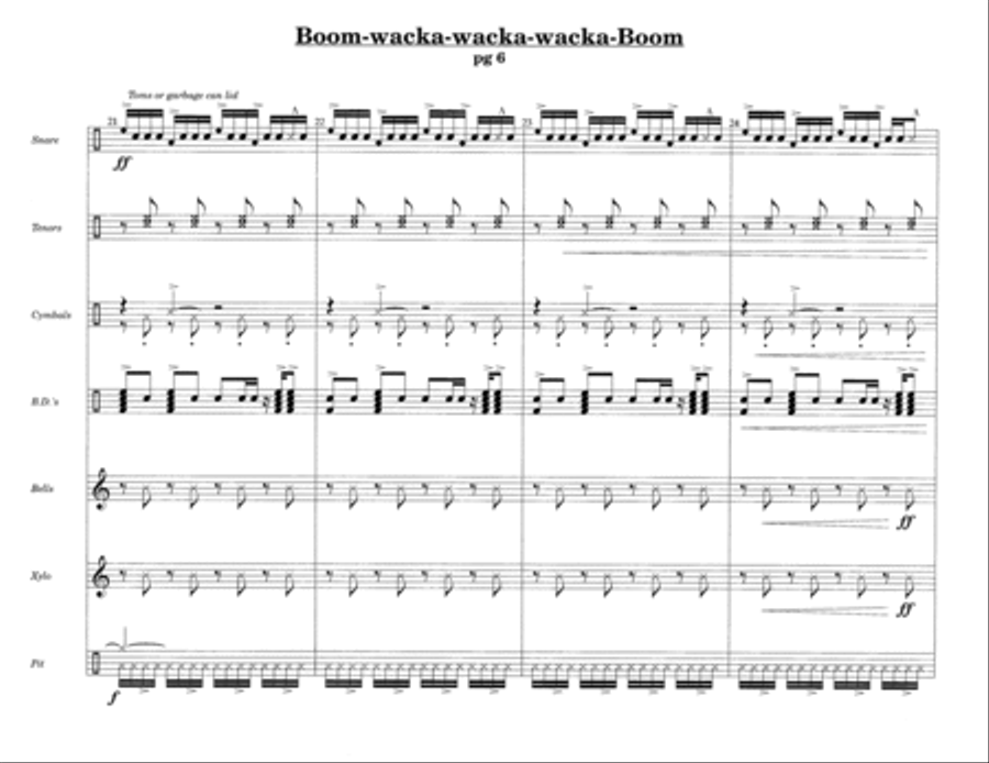 Boom-wacka-wacka-wacka-Boom w/Tutor Tracks Percussion Ensemble scores gallery preview page 5
