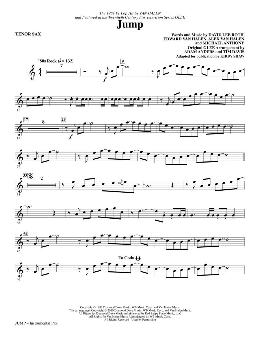 Jump - Tenor Sax Choir scores gallery preview page 1