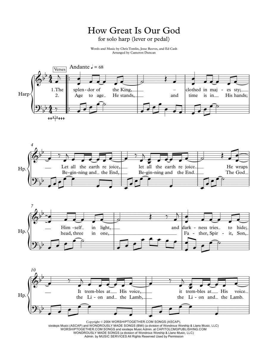 How Great Is Our God Harp scores gallery preview page 1