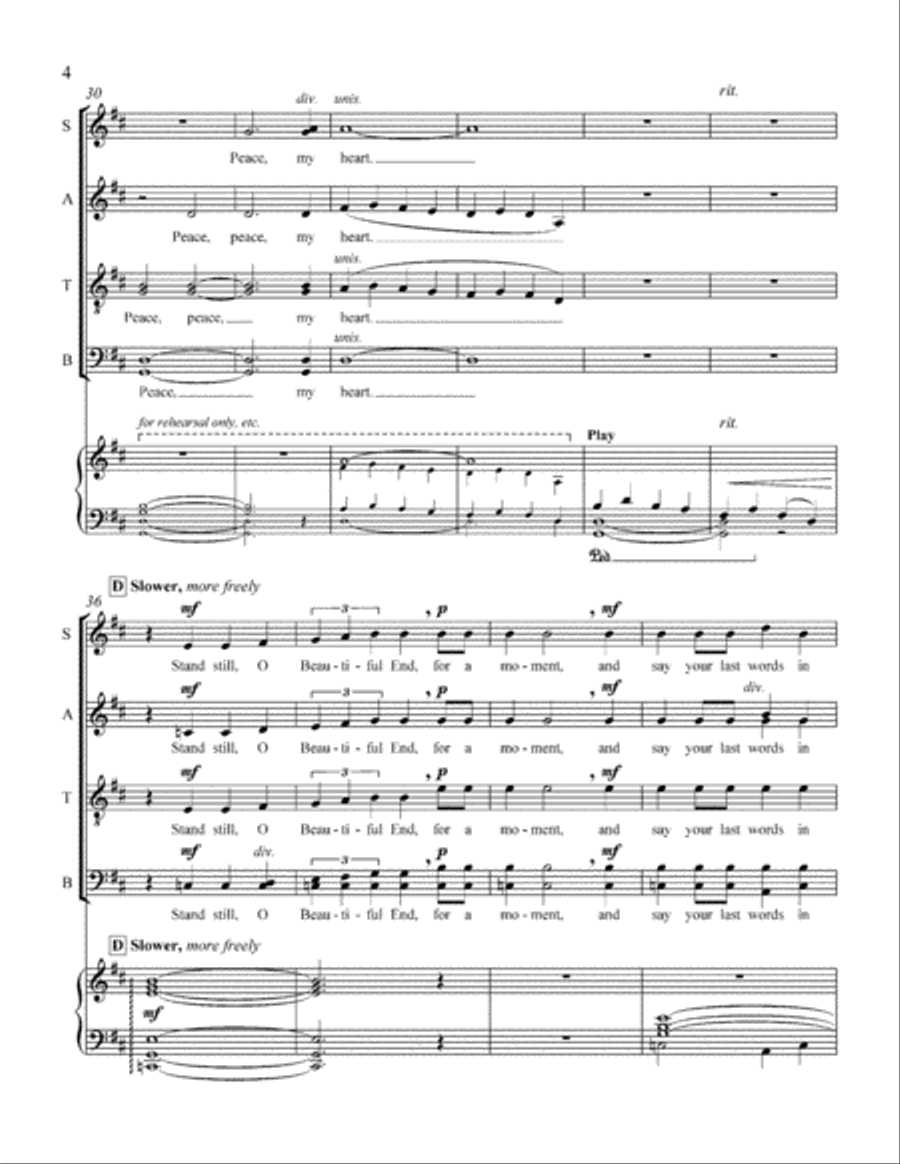 Peace, My Heart 4-Part scores gallery preview page 5