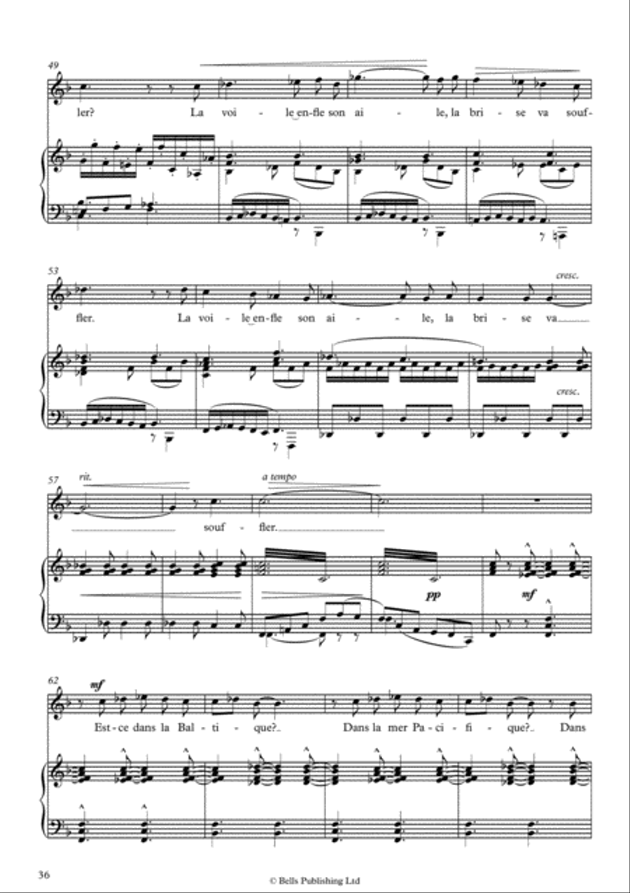 L'ile inconnue, Op. 7 No. 6 (Original key. F Major) Voice Solo scores gallery preview page 4