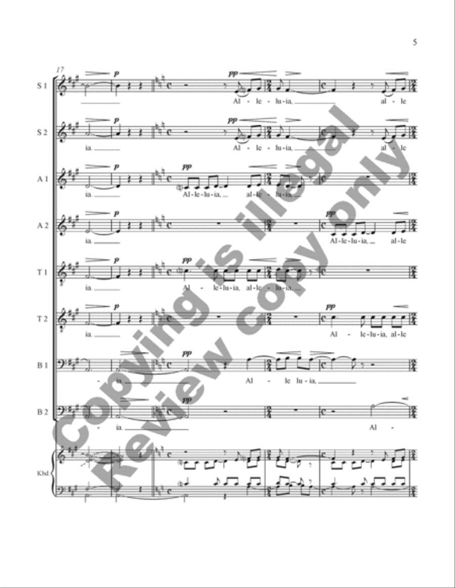 Alleluia for SSAATTBB Chorus Unaccompanied SSAATTBB scores gallery preview page 26