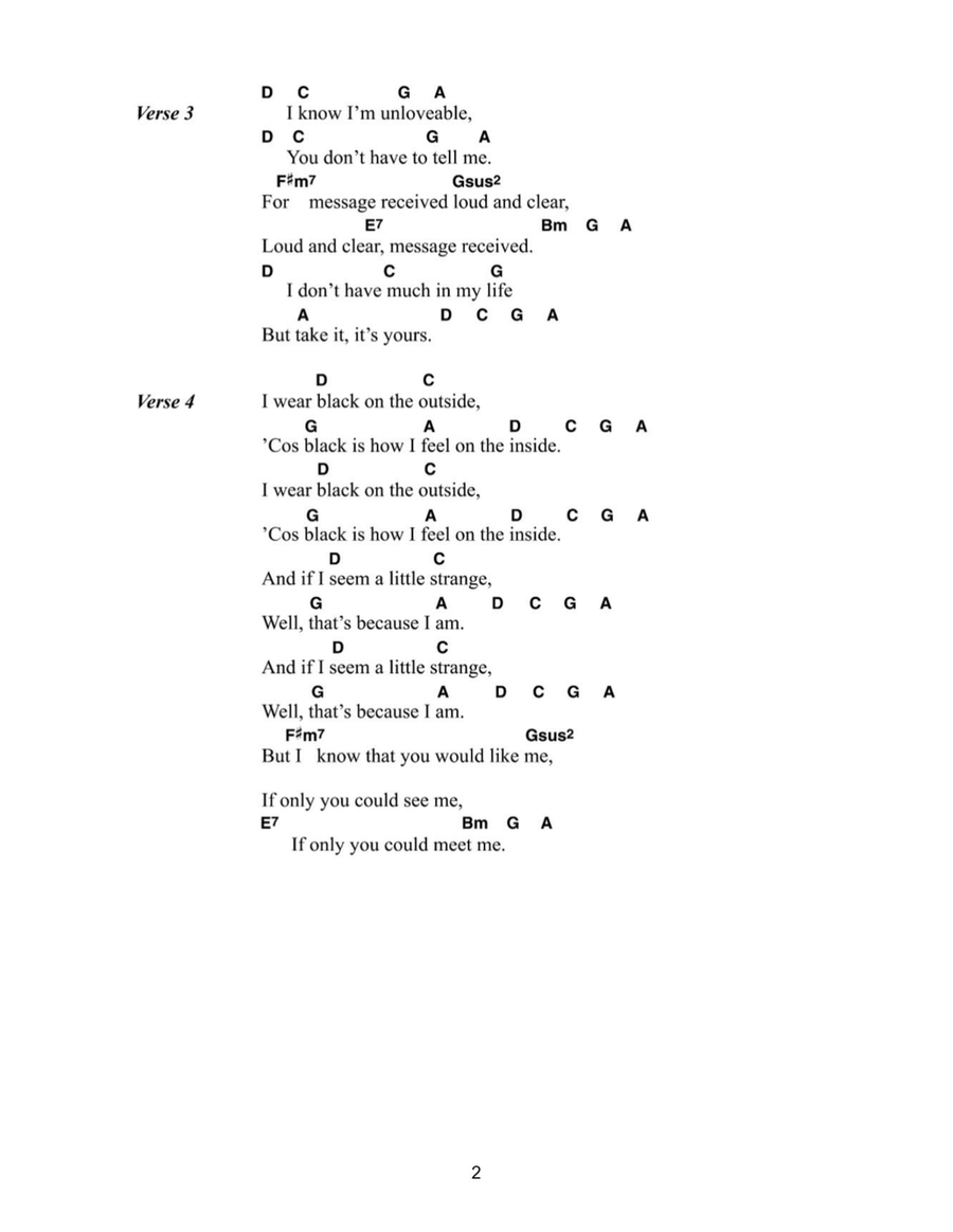 Unloveable Unloveable Easy Guitar scores gallery preview page 2