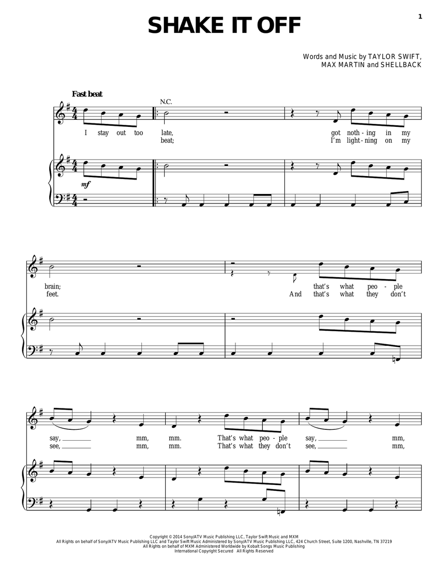 Shake It Off Acoustic Guitar scores gallery preview page 1