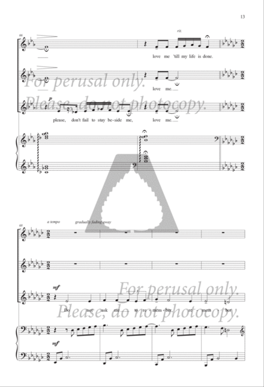 Do Not Ask Me to Remember SSA - Sheet Music page 12