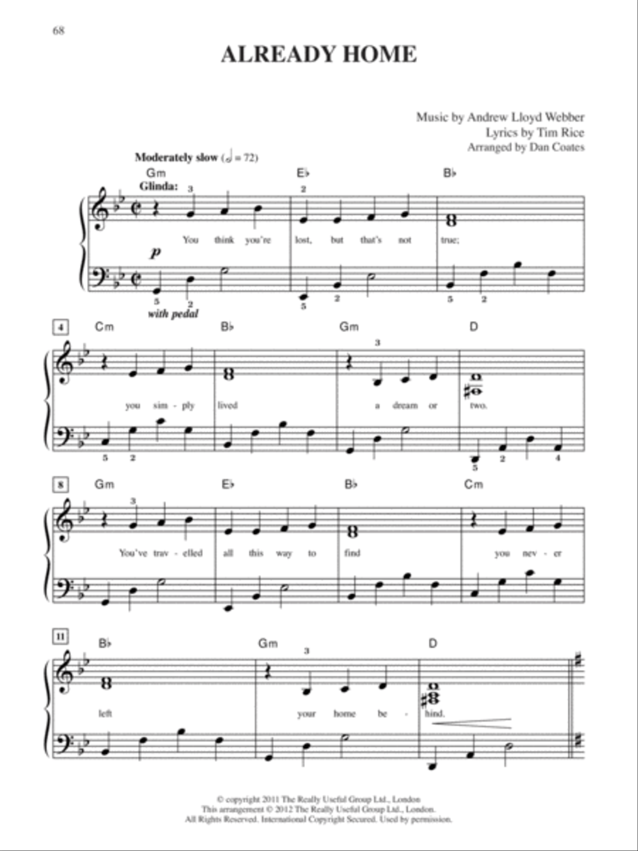 The Wizard of Oz -- Selections from Andrew Lloyd Webber's New Stage Production Easy Piano scores gallery preview page 5