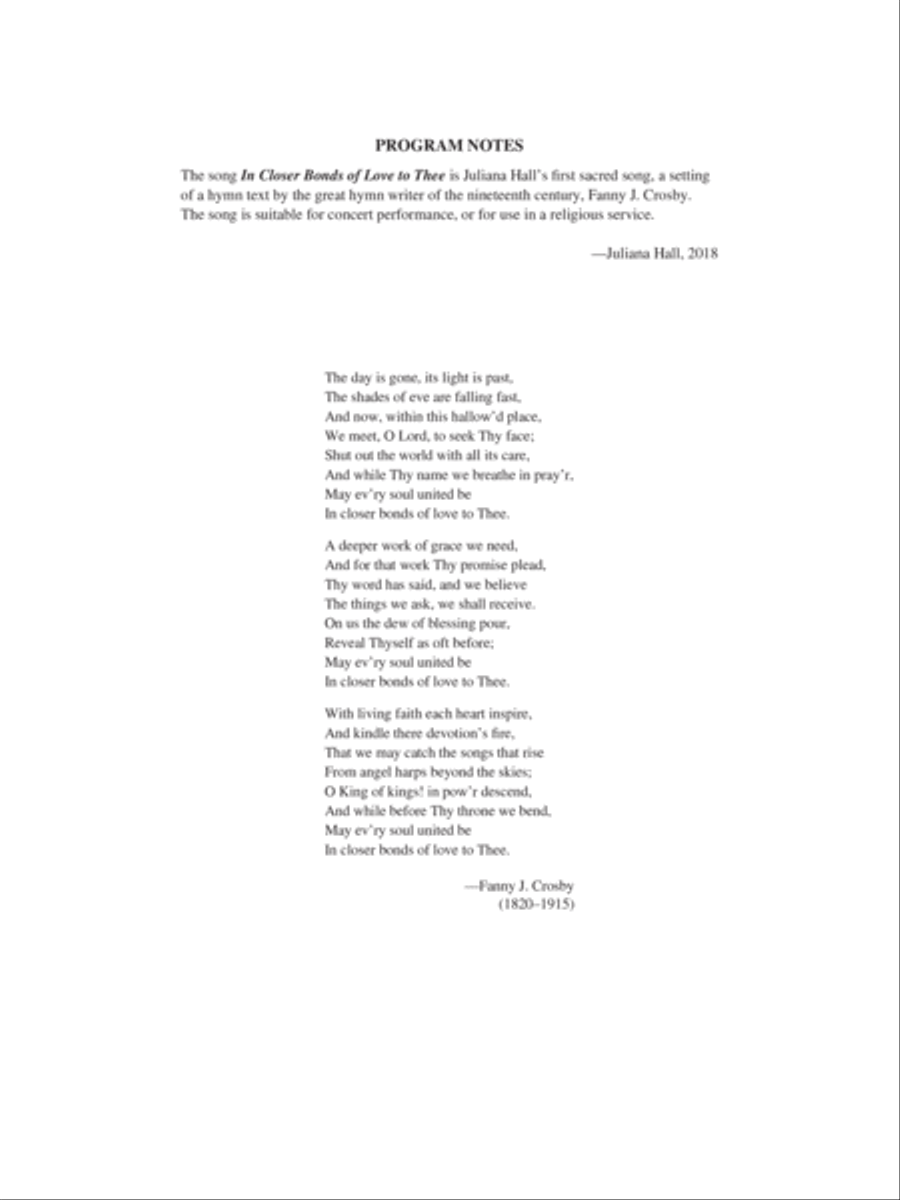 In Closer Bonds of Love to Thee Soprano Voice scores gallery preview page 1