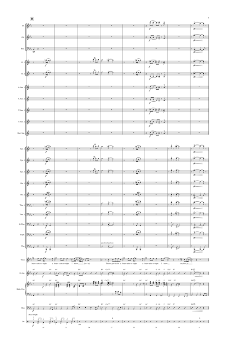 Heartache Tonight Concert Band scores gallery preview page 5