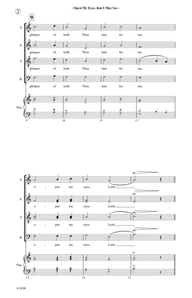 Open My Eyes, That I May See - for SATB Choir image number null