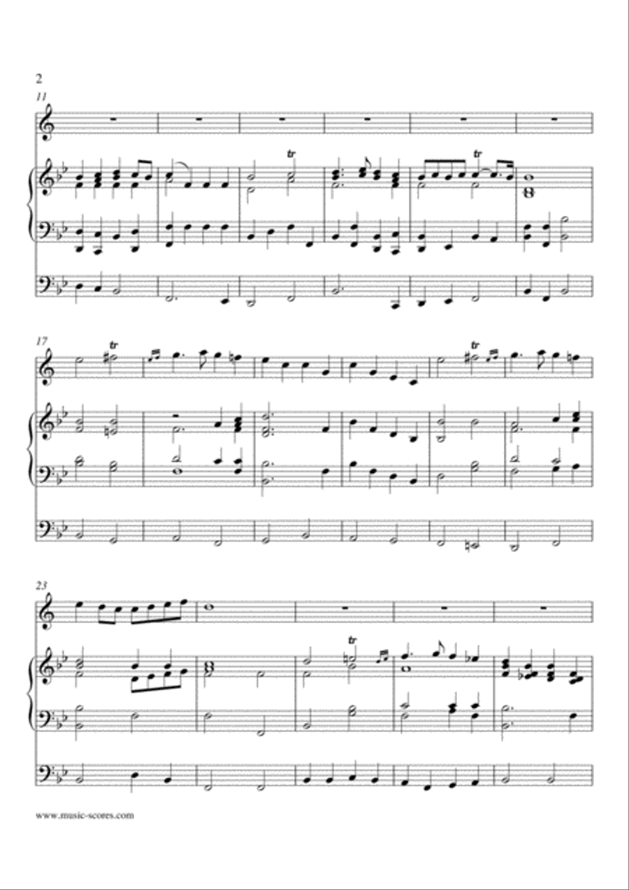 Trumpet Voluntary, or Prince of Denmark's March - Clarinet and Organ - Bb major Clarinet scores gallery preview page 2