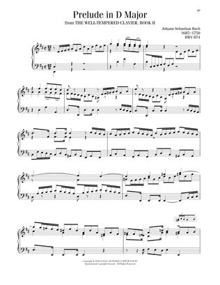 Book cover for Prelude No. 5 In D Major, BWV 874