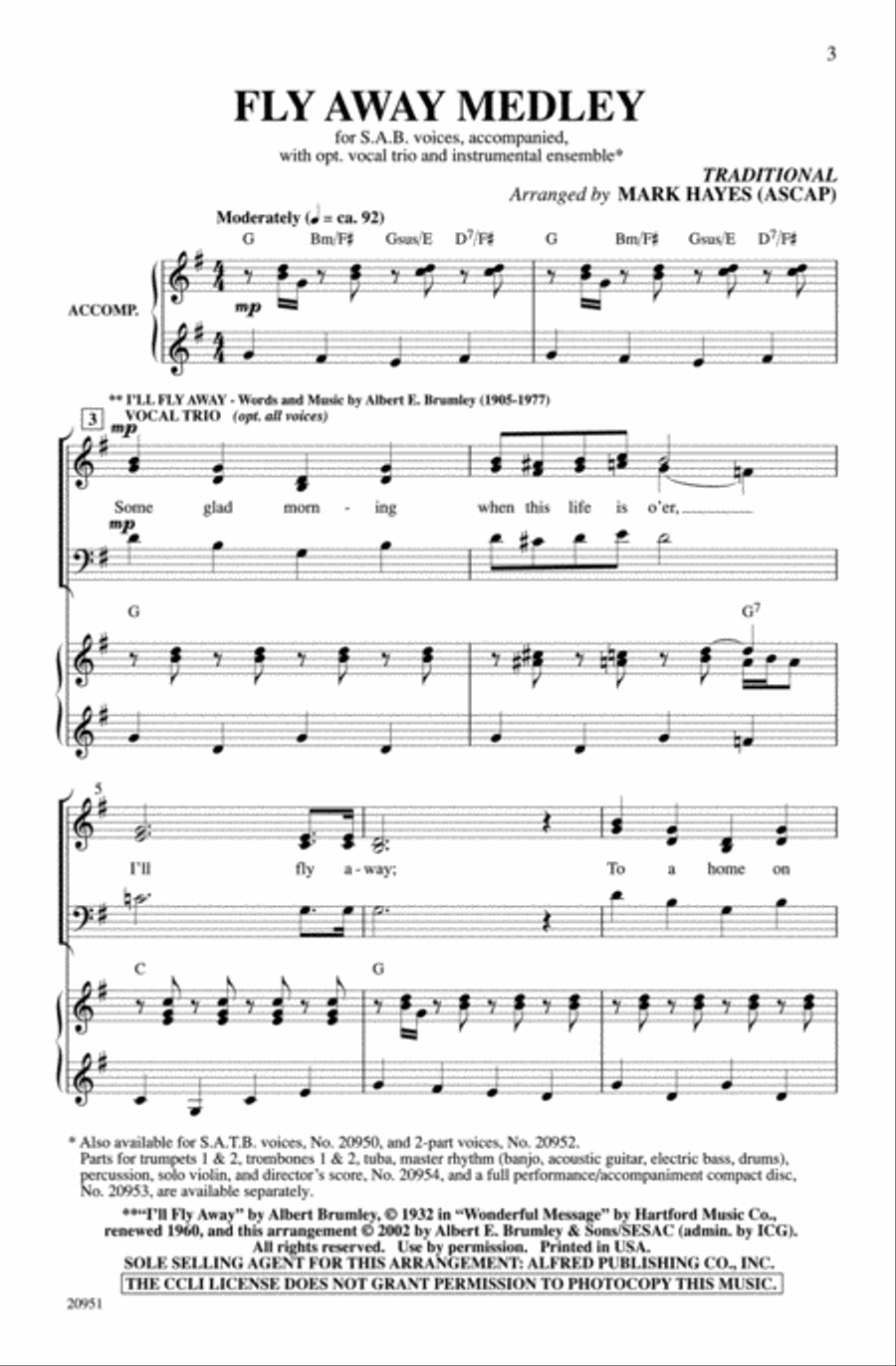 Fly Away Medley Fly Away Medley 3-Part scores gallery preview page 2
