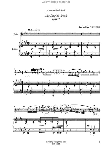 La Capricieuse für Violine und Klavier op. 17 -Morceau de Genre-