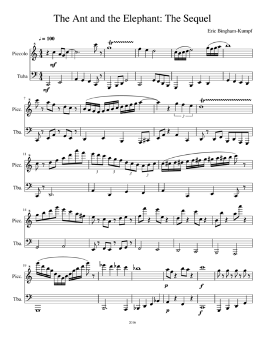 The Ant and the Elephant: The Sequel Small Ensemble scores gallery preview page 1