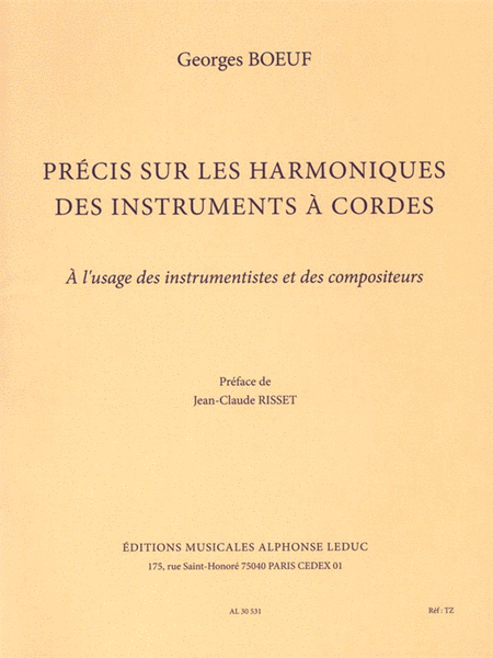 Precis Sur Les Harmoniques Des Instruments A Cordes A L