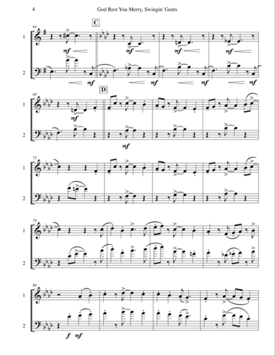 God Rest You Merry, Gentlemen (Mixed Duet) Score and Parts scores gallery preview page 5