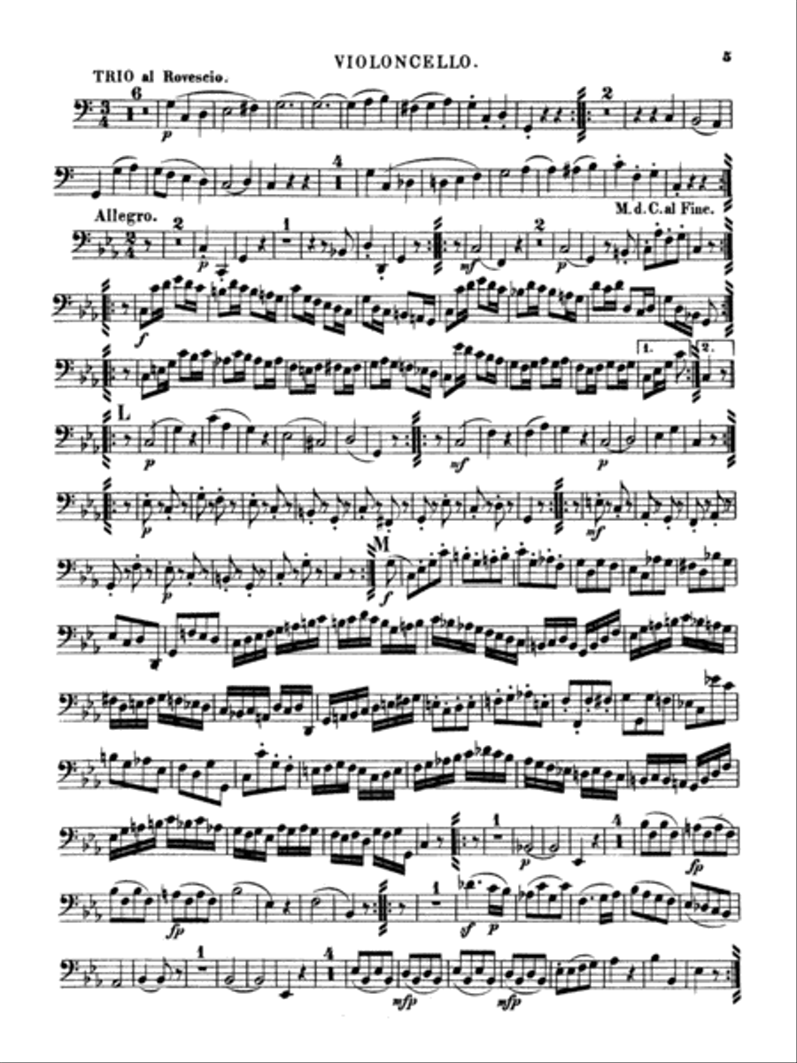 String Quintets, K. 406, 515, 516, 593, 614: Cello String Quintet scores gallery preview page 5