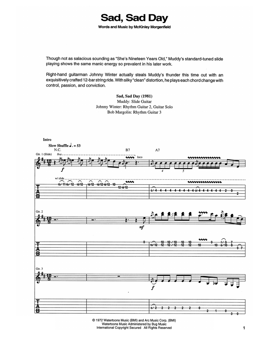 Sad, Sad Day Acoustic Guitar scores gallery preview page 1