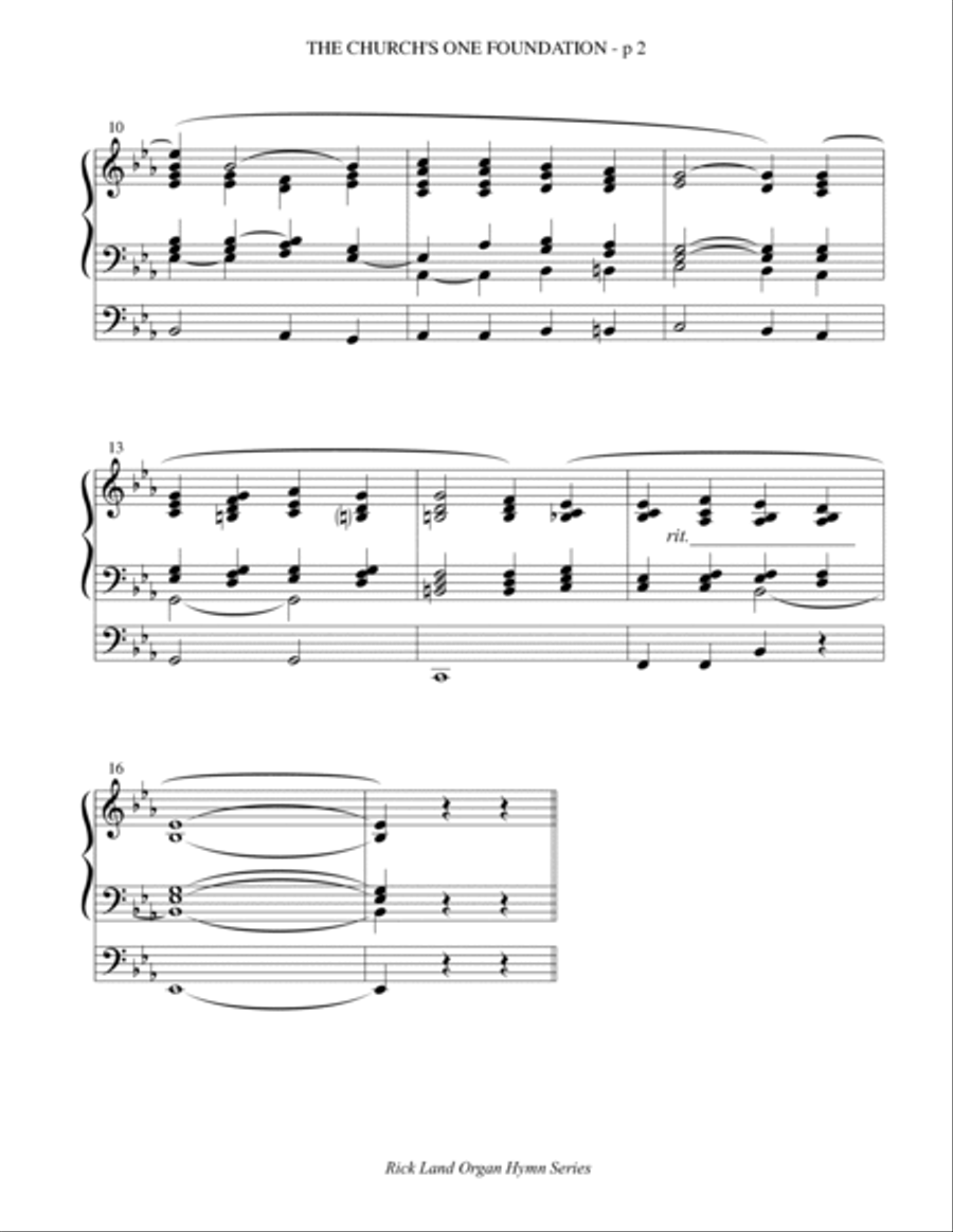 The Church's One Foundation - Easter Hymn Harmonization for Organ Organ Solo scores gallery preview page 5