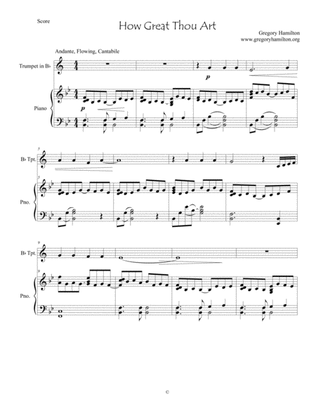 How Great Thou Art - for Bb Trumpet and Piano