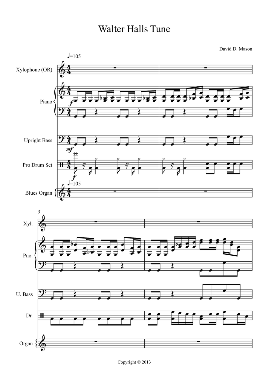 Walter Halls Tune Walter Halls Tune Piano scores gallery preview page 2