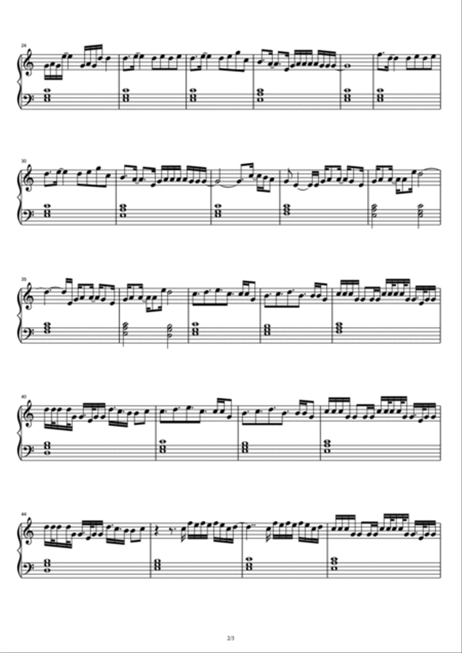 Slow Grenade Piano Solo scores gallery preview page 2