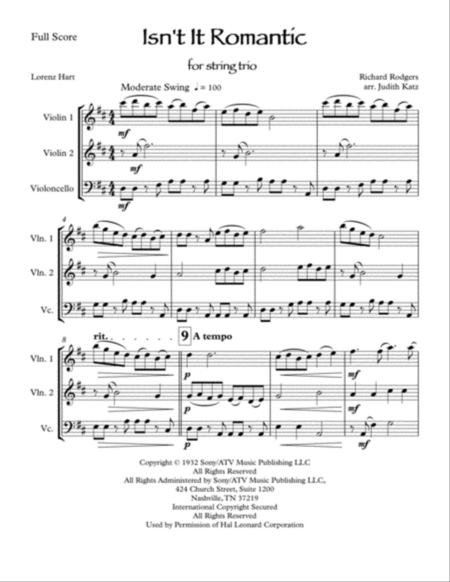 Isn't It Romantic? Isn't It Romantic? String Trio scores gallery preview page 2