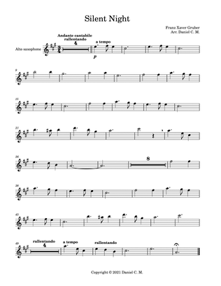 Silent Night for alto saxophone and piano (easy)