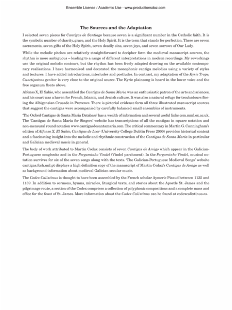 Cantigas de Santiago Guitar Ensemble scores gallery preview page 3
