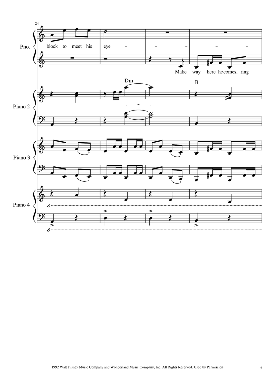 Prince Ali Piano Solo scores gallery preview page 5