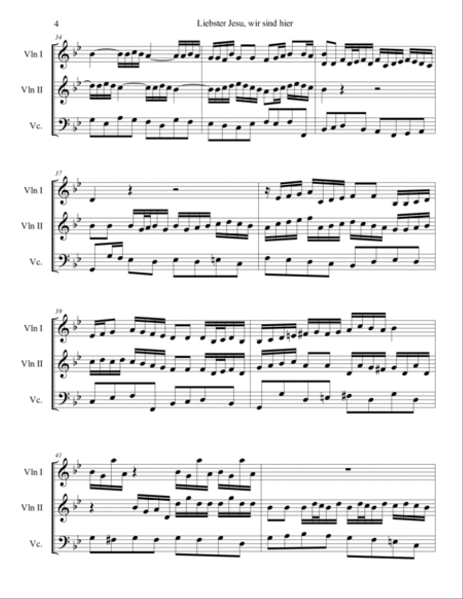 Liebster Jesu, wir sind hier (trio). BACH J.S. - BWV 754 String Trio scores gallery preview page 4