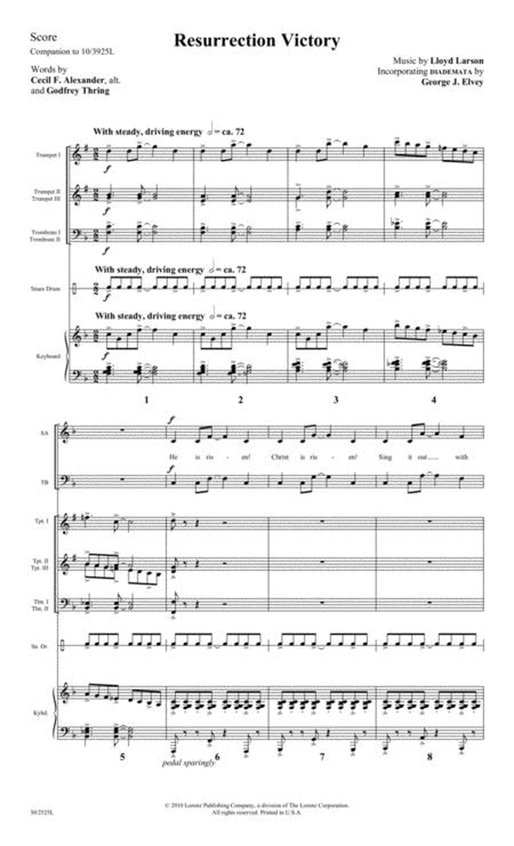 Resurrection Victory - Brass and Percussion Score and Parts