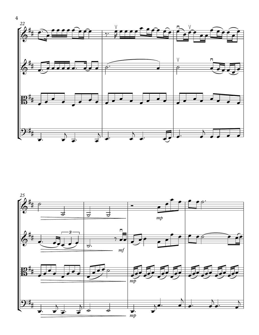 I Don't Want To Miss A Thing String Quartet scores gallery preview page 4