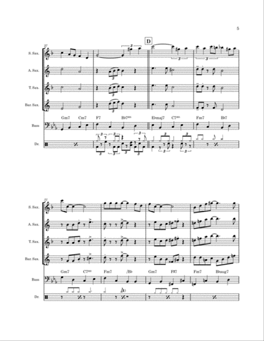 Stormy Weather Saxophone Quartet scores gallery preview page 6