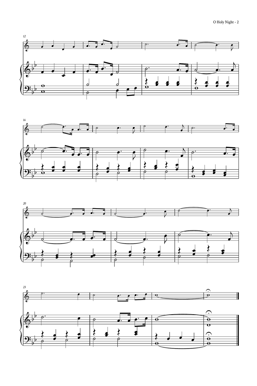 O Holy Night B-Flat Clarinet scores gallery preview page 3