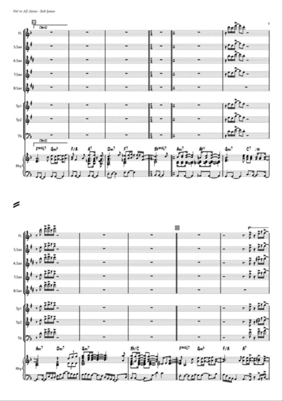 We're All Alone Concert Band scores gallery preview page 5