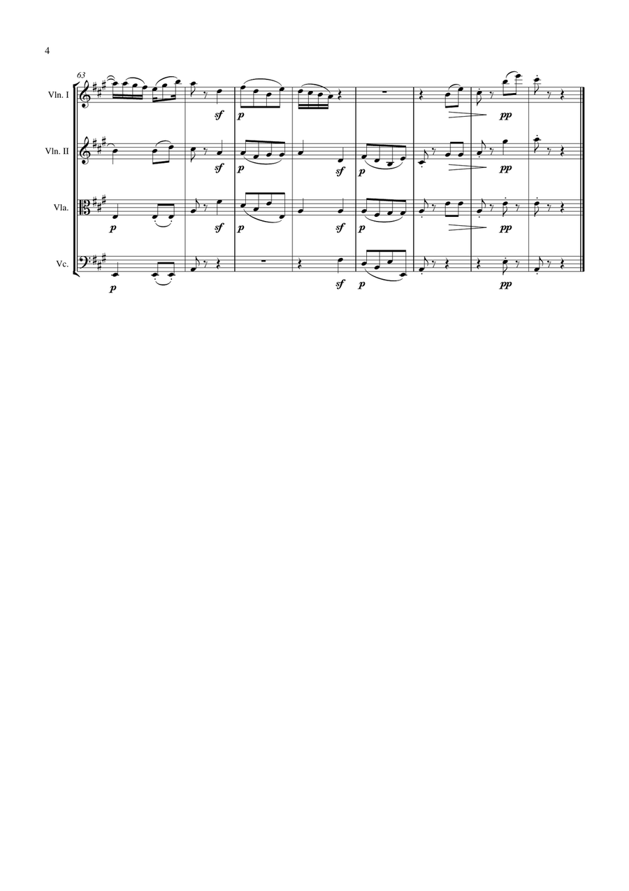 Bagatelle, Op. 33, No. 4 (Beethoven) - String Quartet String Quartet scores gallery preview page 6
