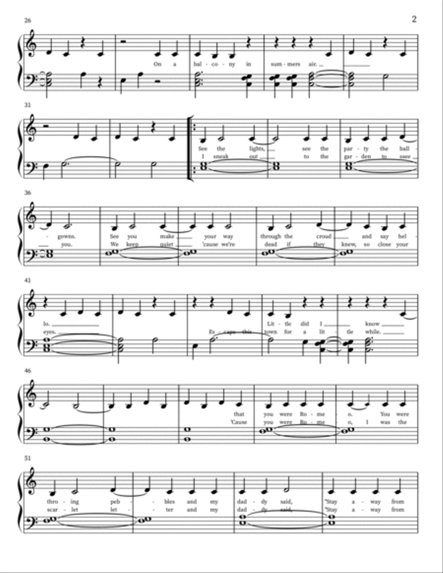 Love Story Easy Piano scores gallery preview page 2