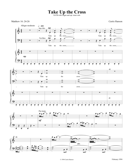 Take Up the Cross (SATB) image number null