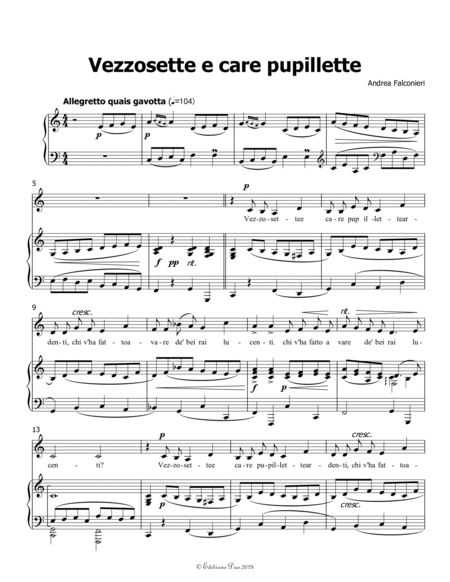 Vezzosette e care pupillette, by Andrea Falconieri, in C Major