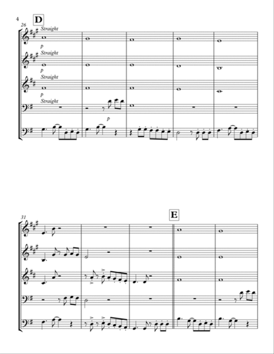 La Cucuracha: Brass Quintet Brass Quintet scores gallery preview page 4